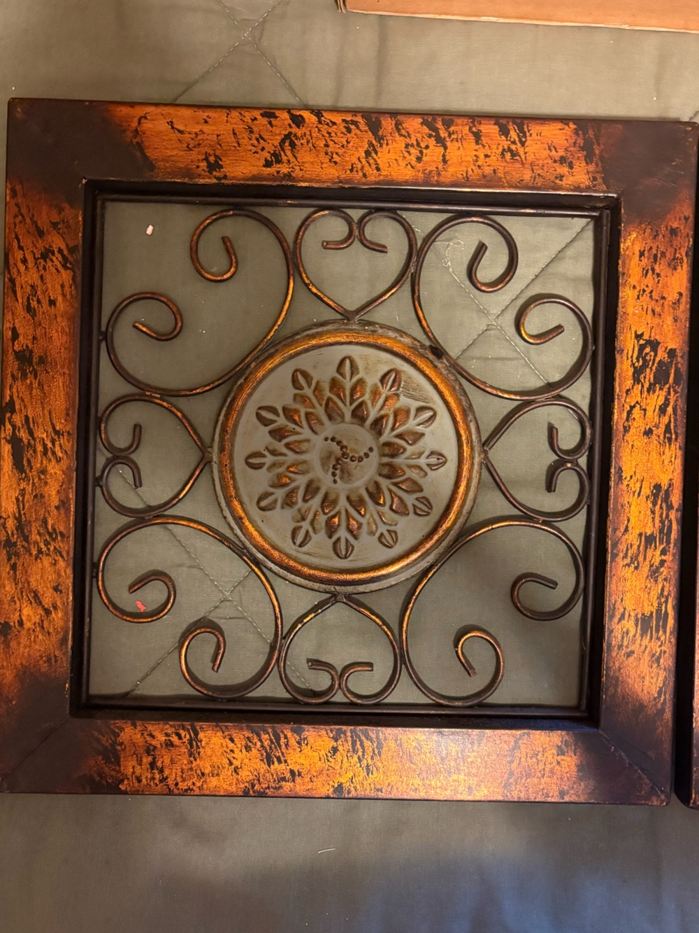 Copper and Black Ornamental Wall Decor Panel - set of 2